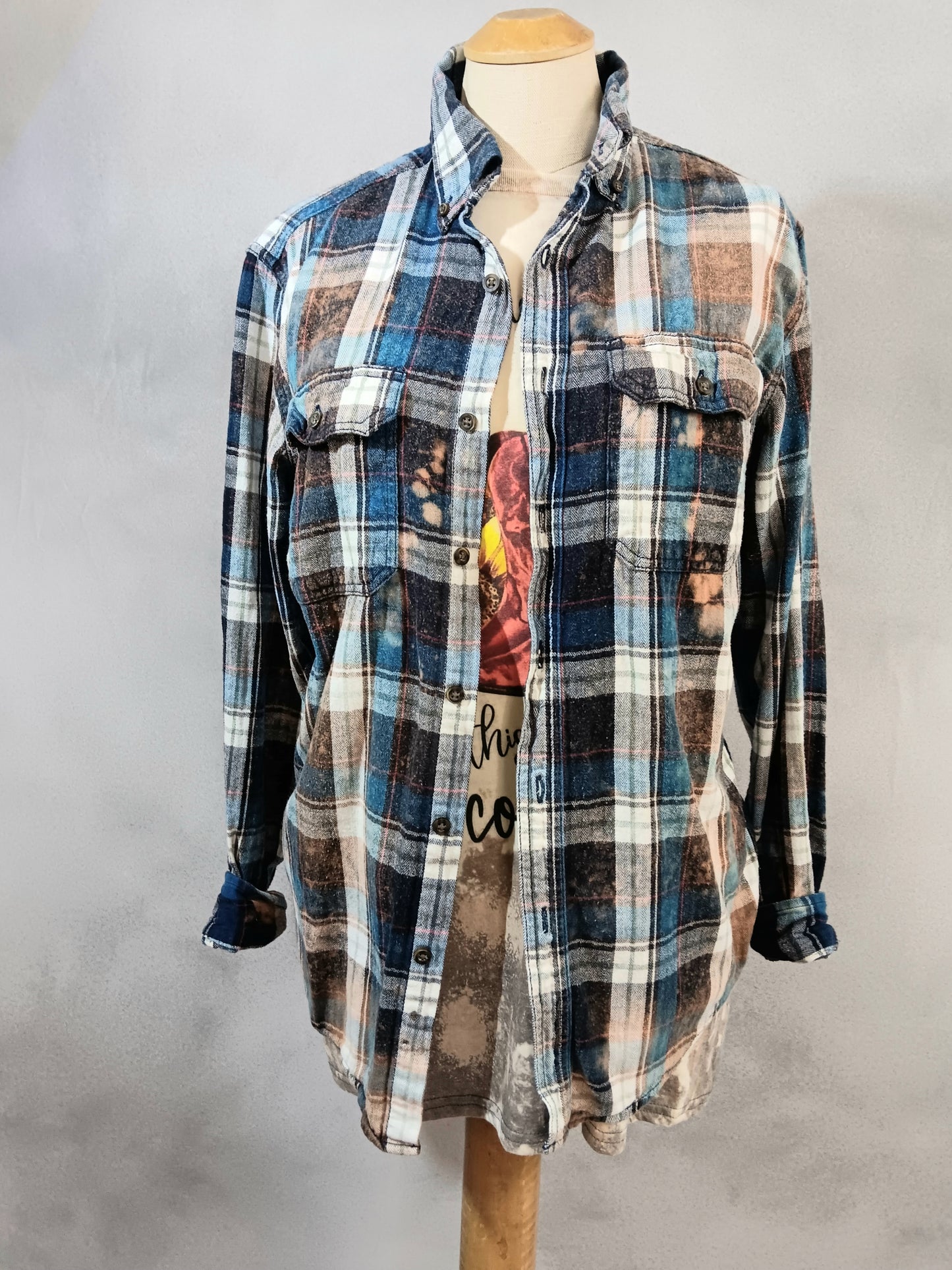 Back to the Gypsy that I was DTF Bleached Flannel Shirt - Snarky Junkie