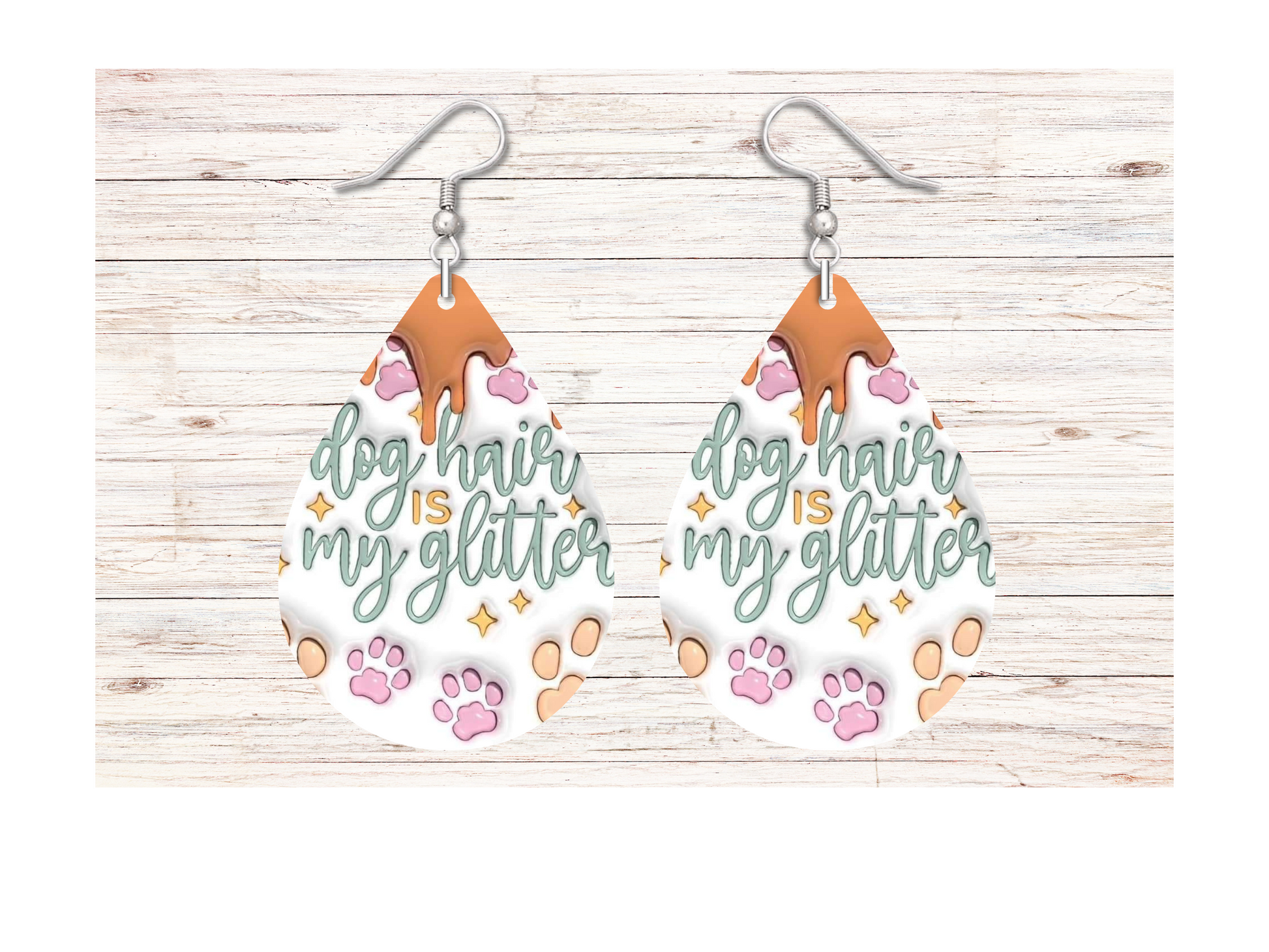 Dog Hair is my Glitter Earrings - Snarky Junkie