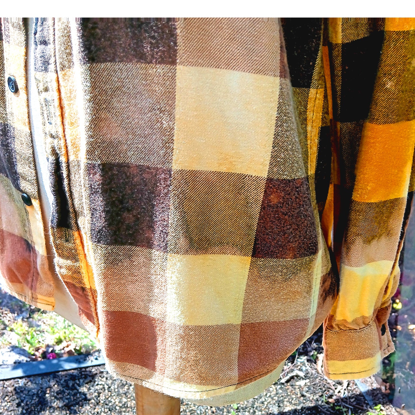 Yellow and Black Checked Bleached Flannel with DTF Cards Images - Snarky Junkie