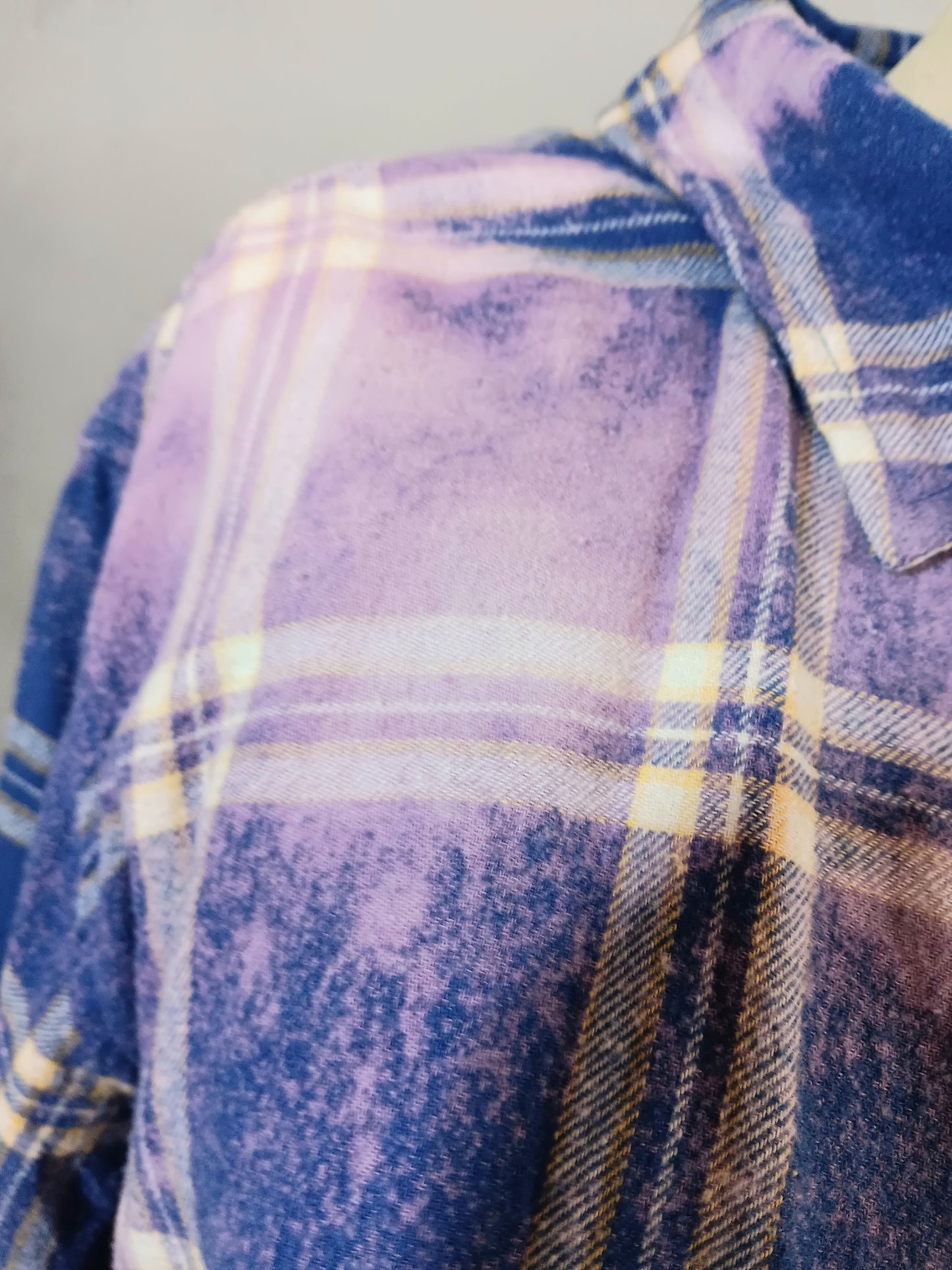 Purple, Pink, Blue Bleached Flannel Shirt