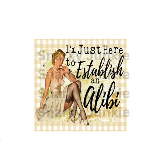 Snarky Lady I'm only here to establish an Alibi MAGNET or COASTER