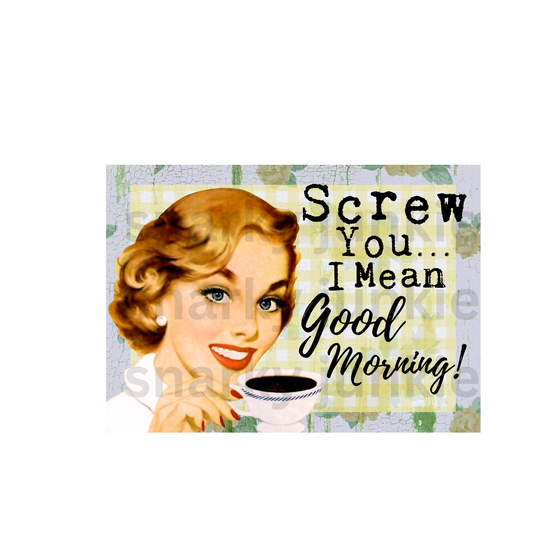 Snarky Lady: Screw You I Mean Good Morning MAGNET or COASTER